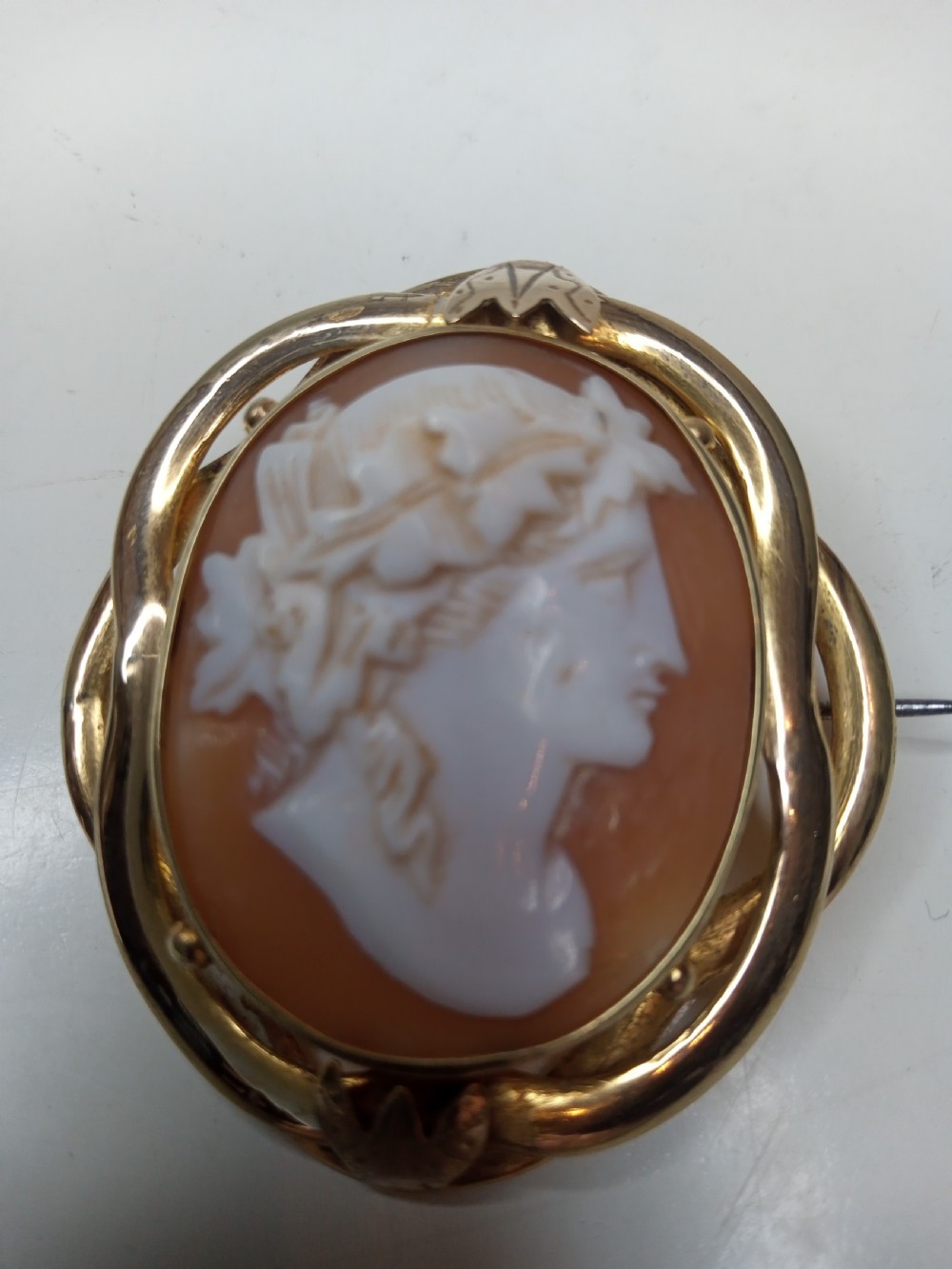 Large Victorian Gold plated Cameo Brooche View IV