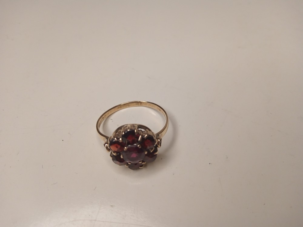Nine Carat Gold Ring with Garnets View III