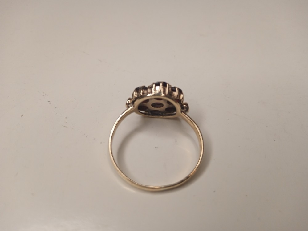 Nine Carat Gold Ring with Garnets View IV