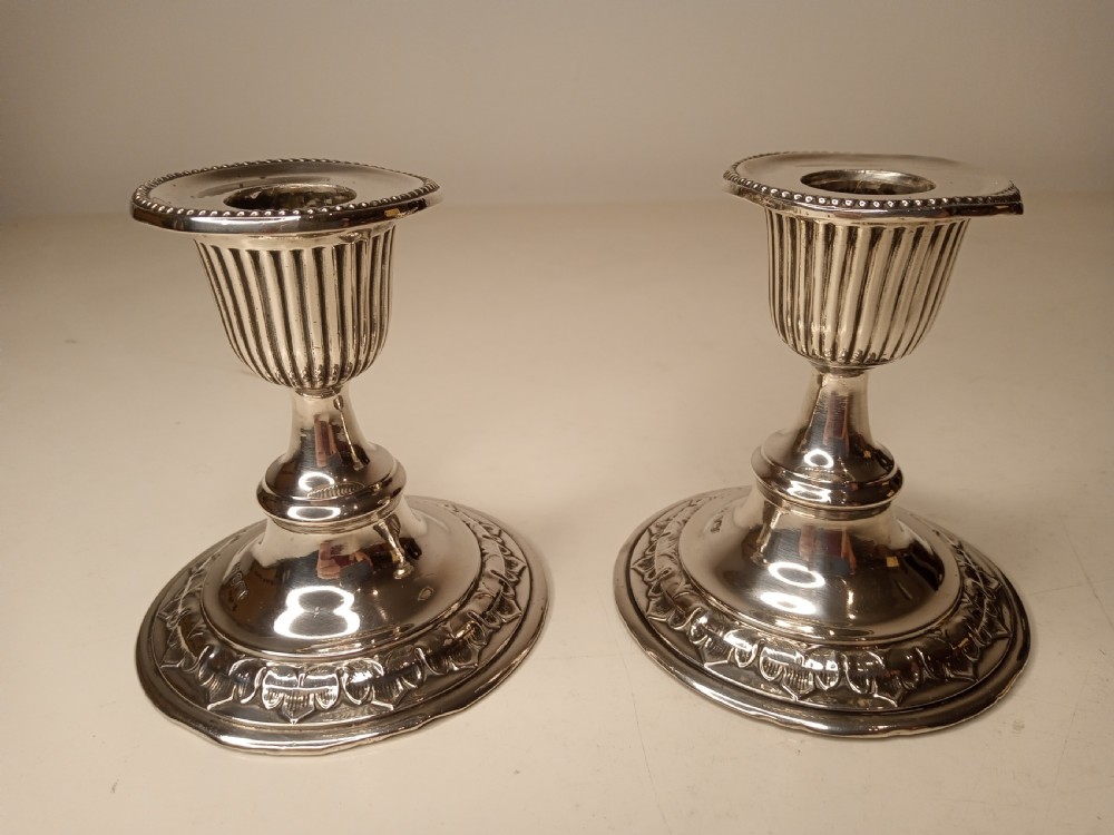 Pair of Sterling Silver Candlesticks, Hallmarked 1901