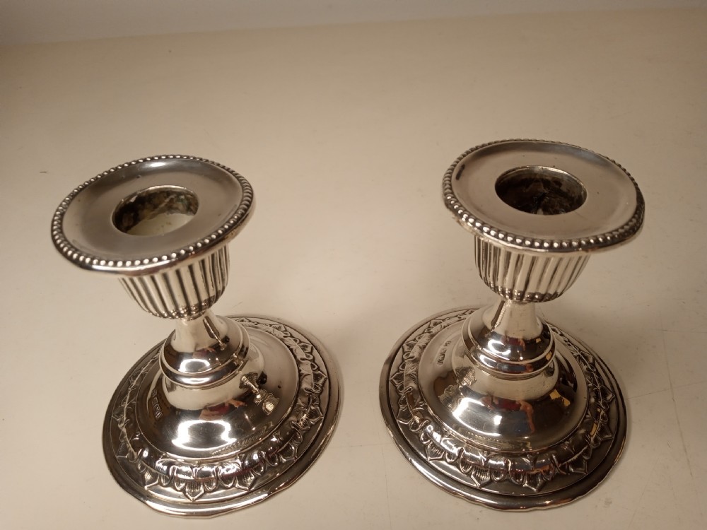 Pair of Sterling Silver Candlesticks, Hallmarked 1901 View II