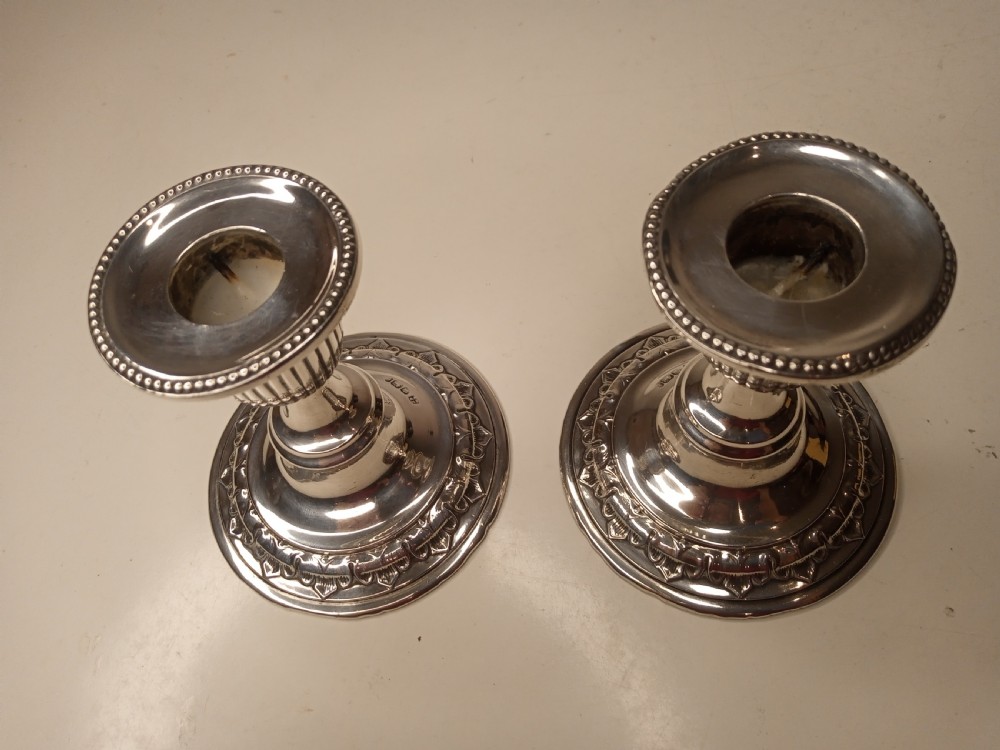 Pair of Sterling Silver Candlesticks, Hallmarked 1901 View VII