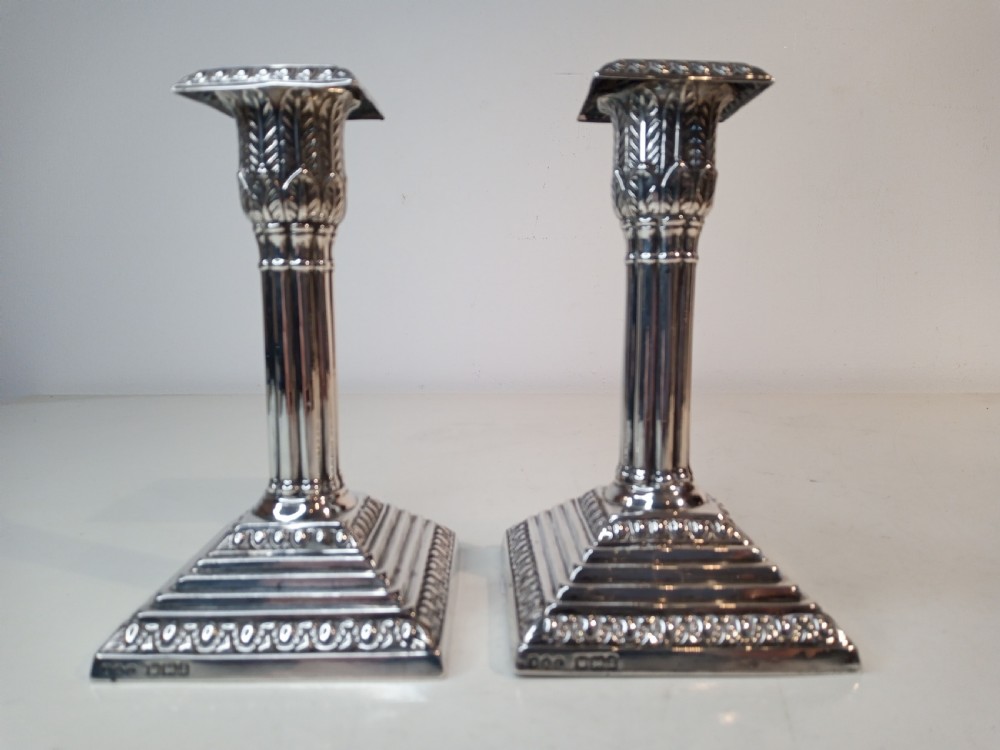 Pair of Silver Candlesticks, 1893
