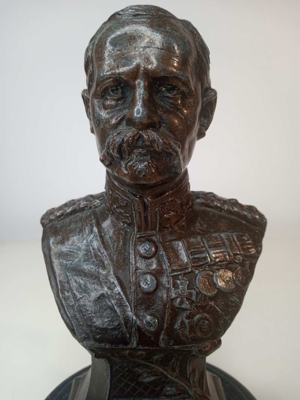 Early 1900's Bronzed Spelter Bust of Earl Roberts View V