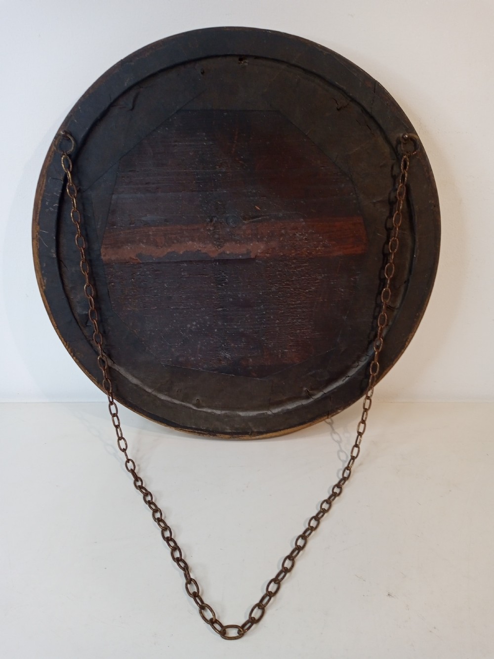 18th century Sepia Print in gilded round frame  View IV