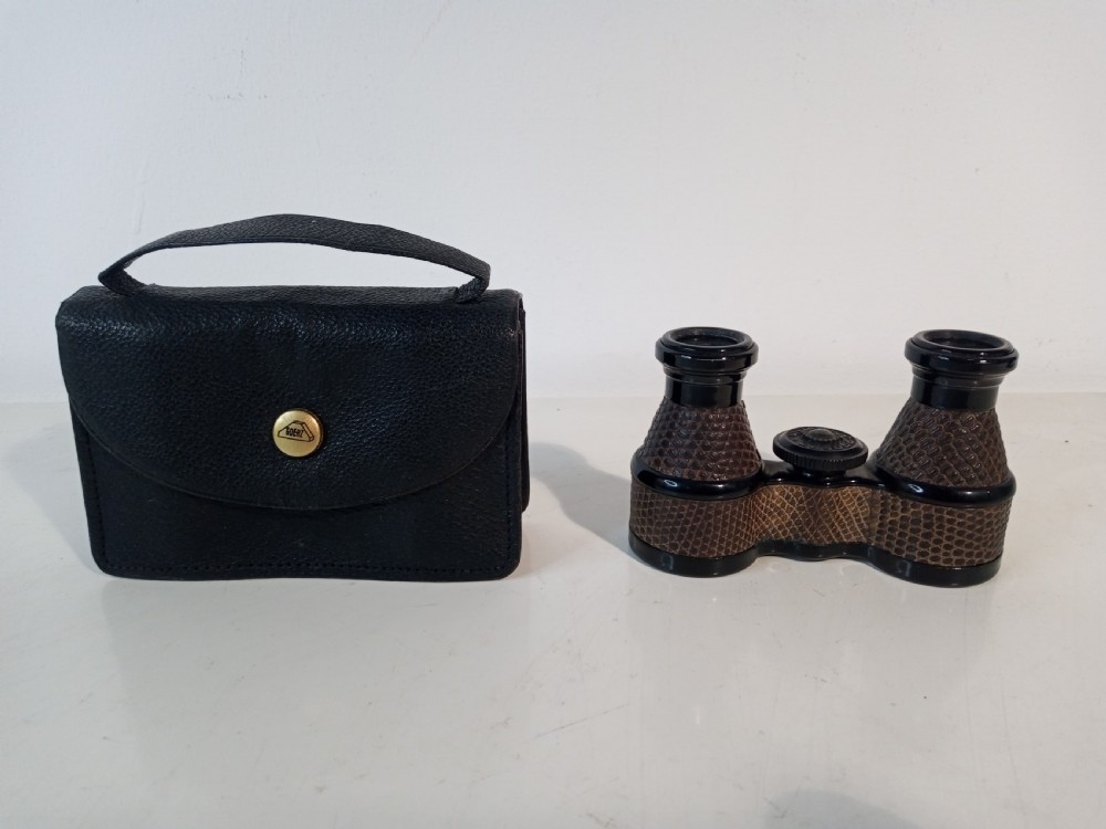Early 1900's Lizard Skin German Opera Glasses View II