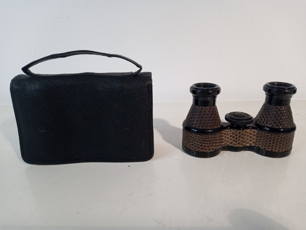 Early 1900's Lizard Skin German Opera Glasses View III