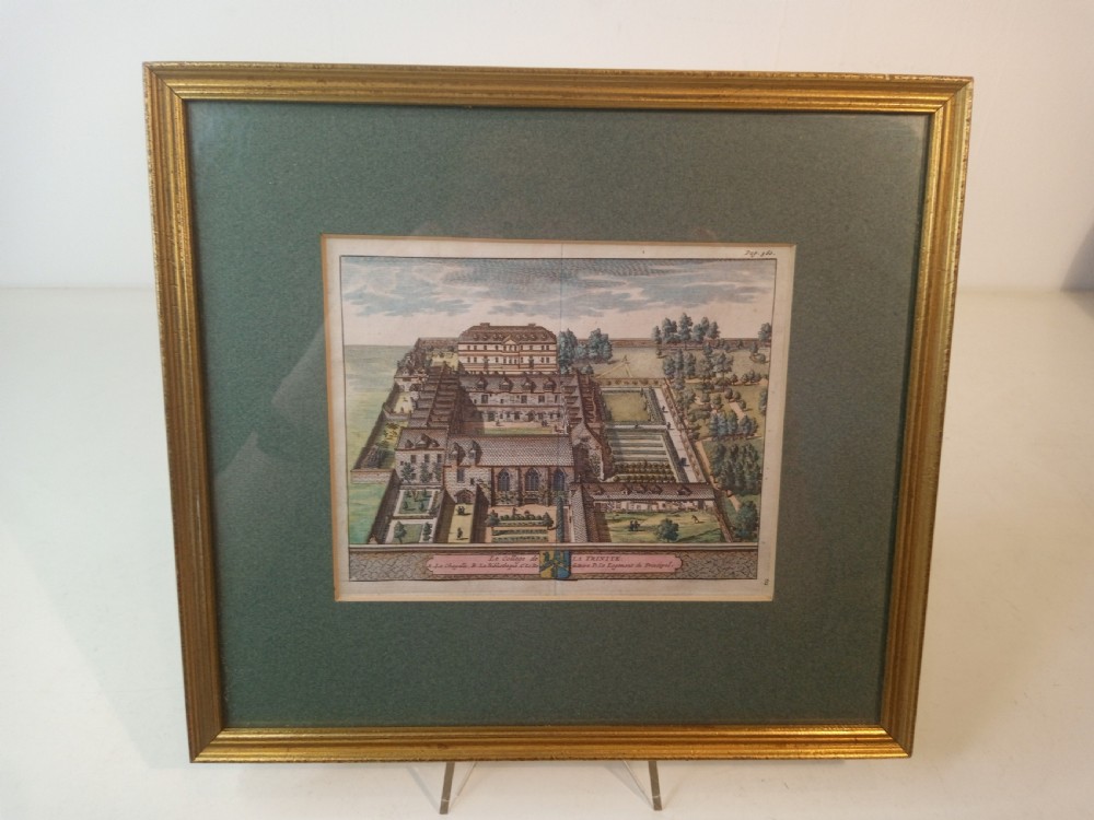 Antique Print of Trinity College, Oxford, 1707