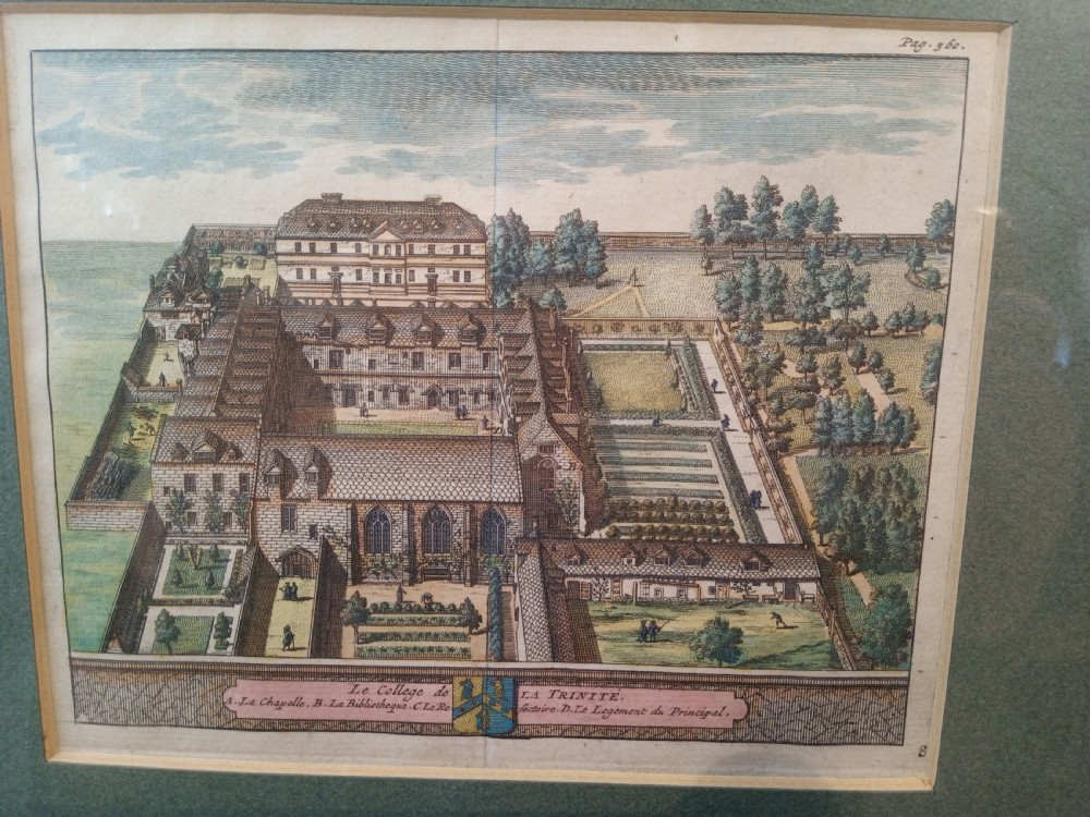 Antique Print of Trinity College, Oxford, 1707 View II