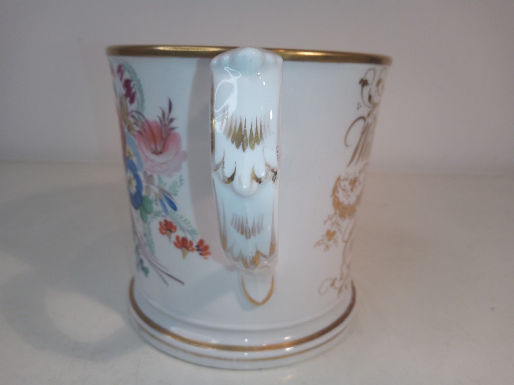  Large, hand painted Love Handle Mug from the 1850's View V