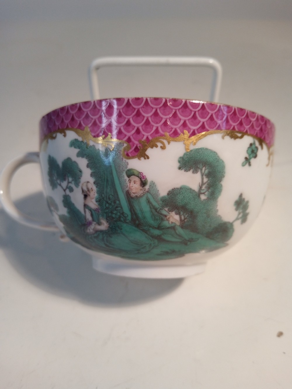 Pair of 1750/1760's hand painted Meissen Cups View VI