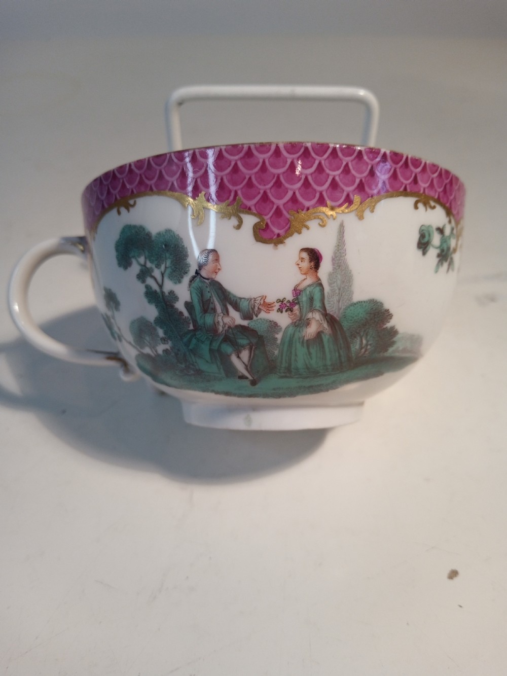 Pair of 1750/1760's hand painted Meissen Cups View VIII