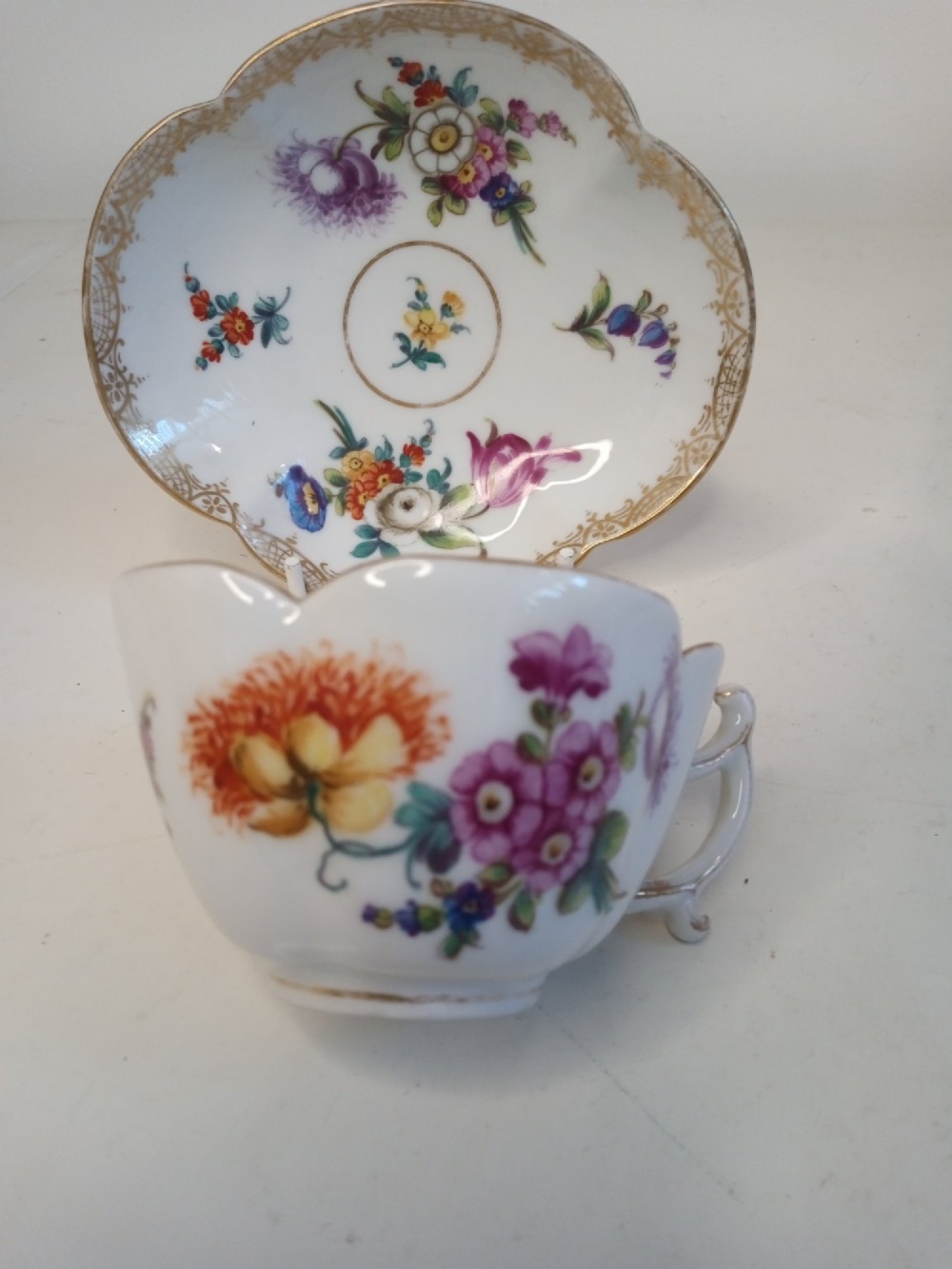 Late 1800's hand painted Cup and Saucer