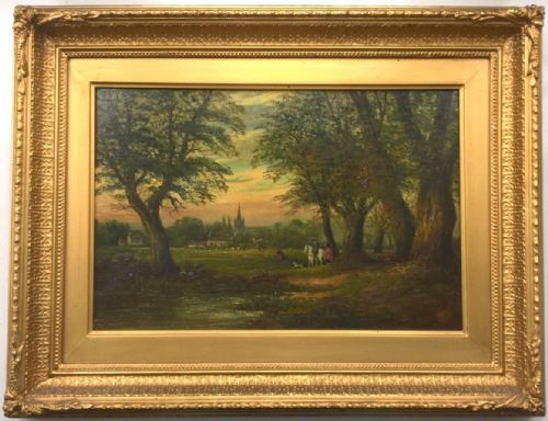 Claude T Stanfield Moore Original Signed English Antique Oil Painting Birklands Nottinghamshire