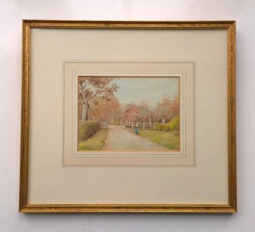 fig 2. HELEN ALLINGHAM Original Antique English Watercolour Painting Silent Pool Shere Surrey Exhibited Christopher Wood Gallery
