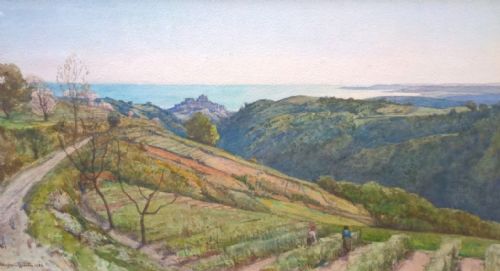 Sir Herbert Hughes Stanton Signed Original Painting Vineyard Cagnes France