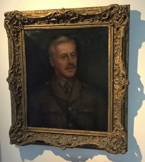 Henry Keyworth Raine Portrait of a Ww1 Army Officer Original English Antique Oil Painting on Canvas Dated 1917