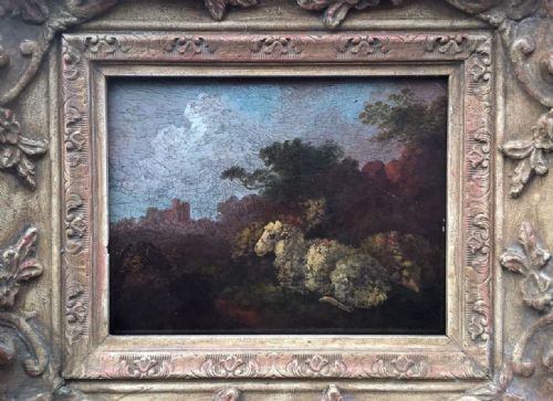fig 2. Peter Le Cave Signed Original 18th Century Oil Painting Sheep at Rest Landscape