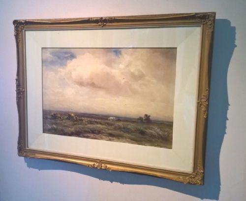 fig 2. Wycliffe Egginton Original Signed Antique English Watercolour Painting Cattle in a Moorland Landscape