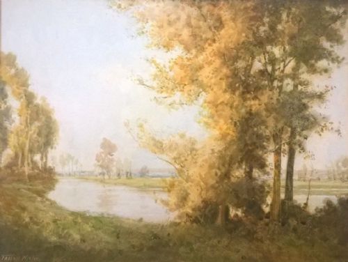 William Tatton Winter Rba Signed Original Antique English Watercolour Painting River Landscape in Surrey, England