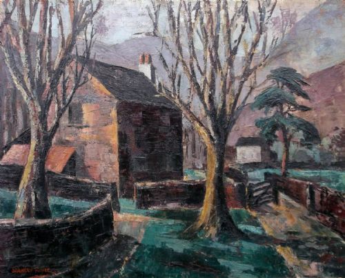 Stanley Royle Rba Signed Original English Oil Painting Farm at Castleton Peak District Derbyshire Landscape