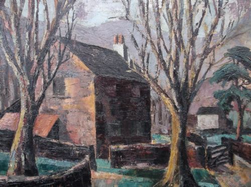 fig 1. STANLEY ROYLE RBA Signed Original English Oil Painting Farm at Castleton Peak District Derbyshire Landscape