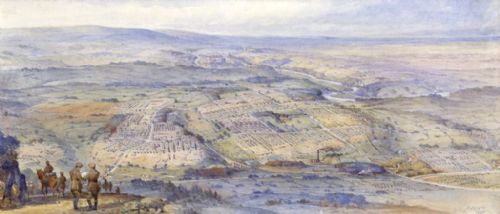 Rare Historical Artwork 2 Signed a Bryett Watercolour Paintings World War One WWI Soldiers Catterick Garrison Richmonshire 

