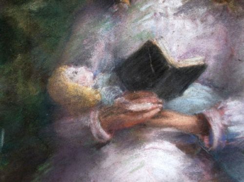 fig 2. Style of Renoir Original Antique Impressionist Portrait of a Young Girl with Kitten Paul Foinet Paris France Canvas