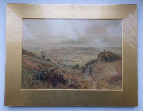 fig 1. John Pedder Signed Original Antique Watercolour Painting Vale of Clwyd from Tremeirchion, Wales