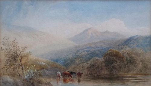 Cornelius Pearson Signed 1879 Original Antique Watercolour Painting Cumberland English Lake District Landscape