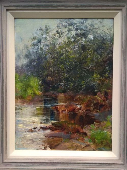 fig 1. Robert Pearson 1897 Signed Original Antique Oil Painting River Derwent Titled