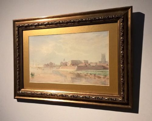 fig 1. Manner of John Ward 19th Century English School Antique Watercolour Painting Hull Citadel Blockhouse Yorkshire Historic Interest