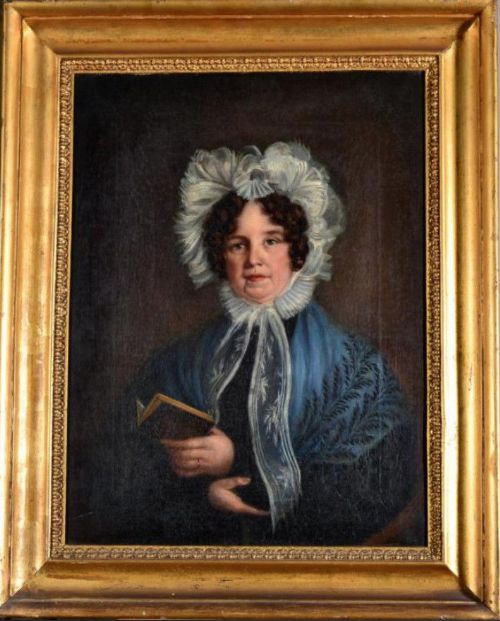 19th Century Original English Oil Painting on Canvas Portrait of a Victorian Lady with Provenance Glenside House Saltburn