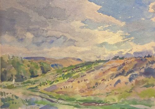 Fred Lawson Signed Original Vintage English Watercolour Painting Yorkshire Dales Landscape