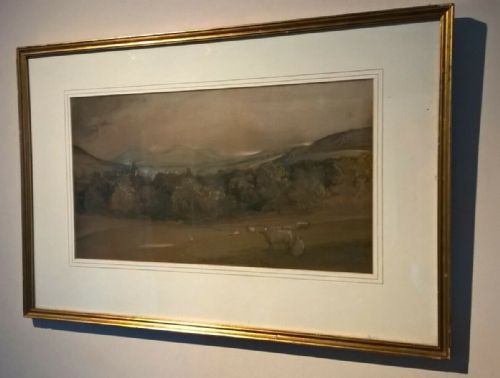 fig 1. Signed 19th Century Antique Scottish School Antique Painting Eildon Hills, Galashiels, Scotland