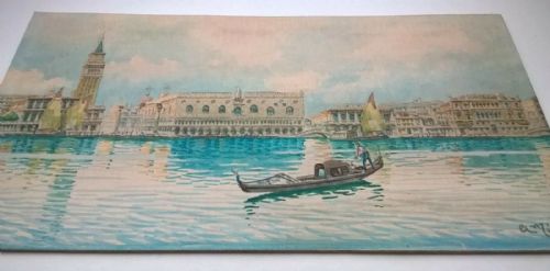 Venice by Countess Agness Mio Da Minotto Original Vintage Watercolour Painting