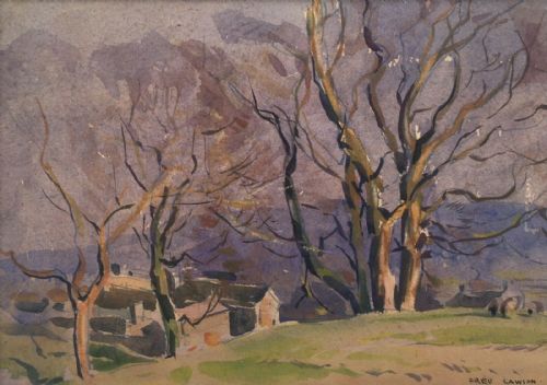 Fred Lawson Signed Original English Watercolour Painting Yorkshire Landscape