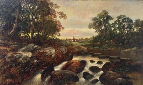 fig 1. Frederick T Sibley Signed Original Antique Oil Painting Betws-y-Coed North Wales