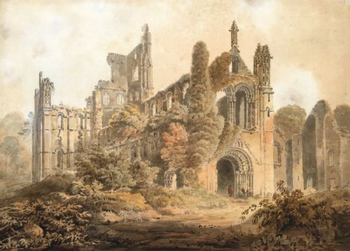 George Cuit 1803 Signed Original Antique Watercolour Painting Rievaulx Abbey Yorkshire Picturesque Landscape