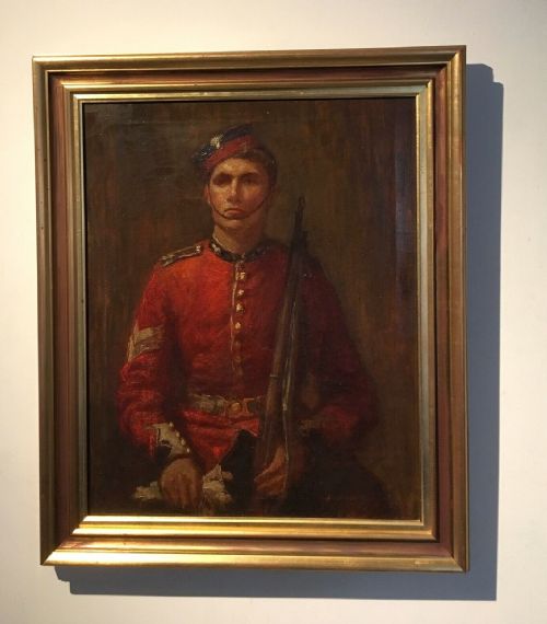 fig 1. Original 1897 Signed Victorian Oil Painting on Canvas British Militaria Portrait of Grenadier Guard Samuel John Foster