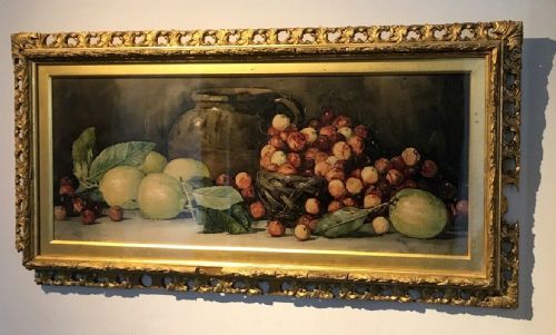 Arthur Dudley Signed (Aka Giovanni Barbaro) Original Watercolour Painting Lemons & Cherries Fruit Still Life