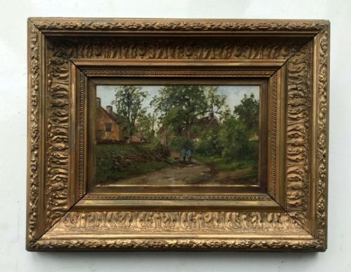 Owen Bowen Signed Original English Vintage Oil Painting on Panel Yorkshire Dales Village Landscape 1 of 2
