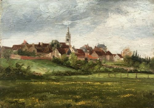 fig 1. Owen Bowen Signed Original Oil Painting Yorkshire Dales Village Landscape 2