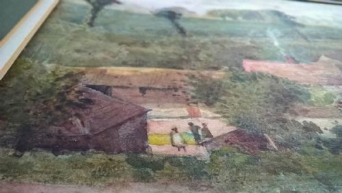 JOHN PEDDER SIGNED ORIGINAL ENGLISH ANTIQUE WATERCOLOUR PAINTING HORSES PADDOCK FARM LANDSAPE - ADDITIONAL PHOTO 4