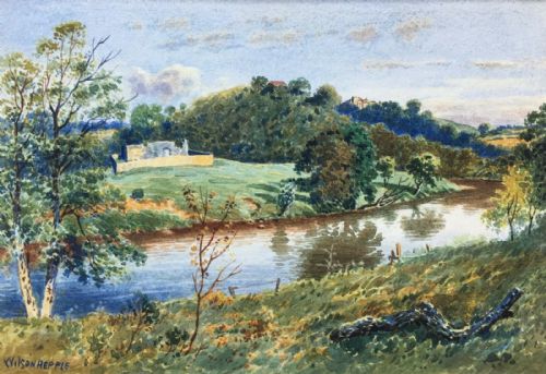 Wilson Hepple Signed Original English Vintage Watercolour Painting Northumberland ? Landscape 2