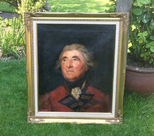 After Joshua Reynolds Original Antique Oil Painting on Canvas General Elliott of Gibraltar Governor of Londonderry