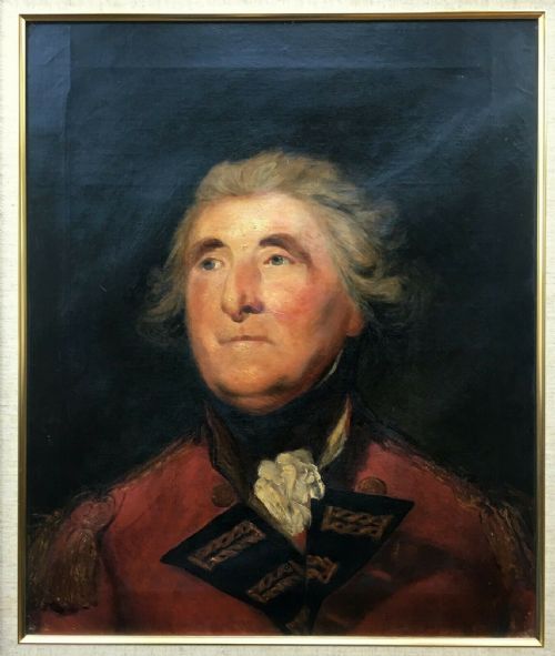 fig 1. After Joshua Reynolds Original Antique Oil Painting on Canvas General Elliott of Gibraltar Governor of Londonderry