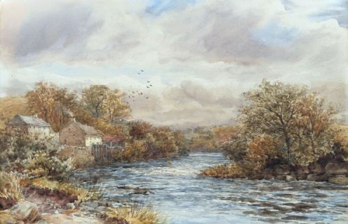 James Orrock Original Signed Antique Watercolour Painting Near Aber North Wales