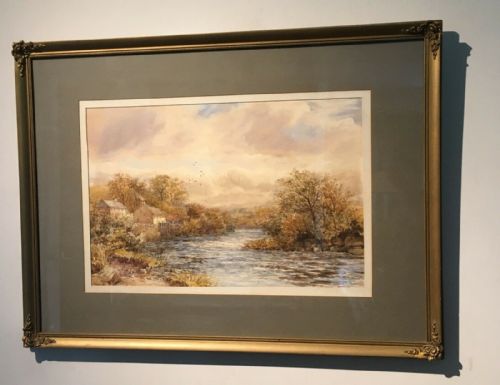 fig 1. James Orrock Original Signed Antique Watercolour Painting Near Aber North Wales