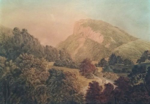 Attr Mary Milner 18th Century Watercolour Painting Heights of Abraham Derbyshire